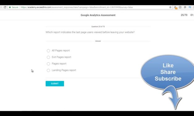 Google Analytics Exam Answers May 2018 – 100% Correct