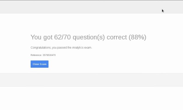 Google Analytics Certification Exam  August 2016