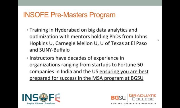 INSOFE & Bowling Green State University – Webinar – Masters in Analytics in USA