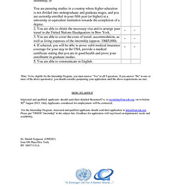 UNEDC EMPLOYMENT/INTERNSHIP NEWSLETTER