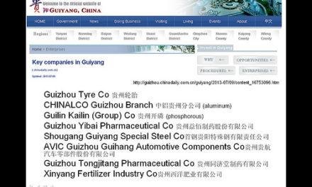 Key companies in Guiyang (China Daily, July 9, 2013)