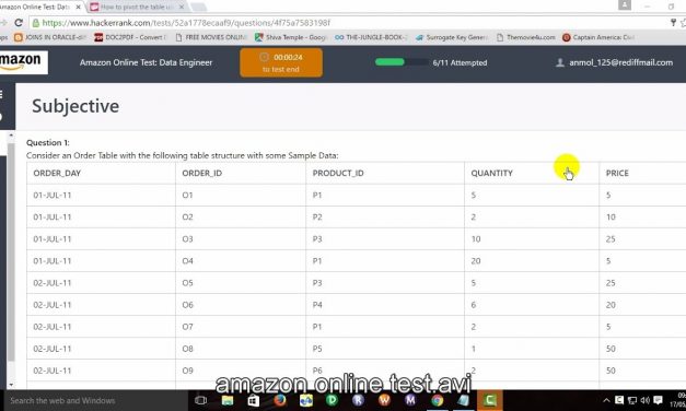 amazon online test : data engineer